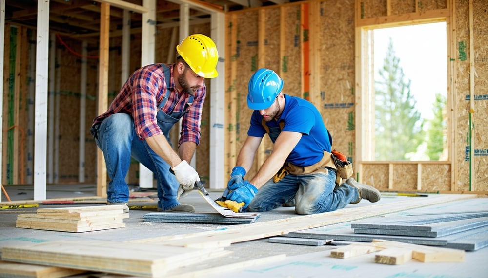 Expert contractors at work on a residential remodeling project